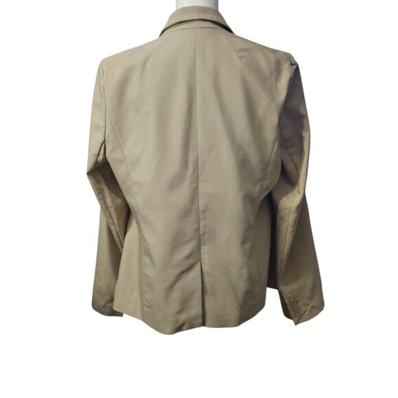 Lane Bryant Modernist Single Breast Cotton Blend Tan Jacket Blazer - Picture 7 of 9